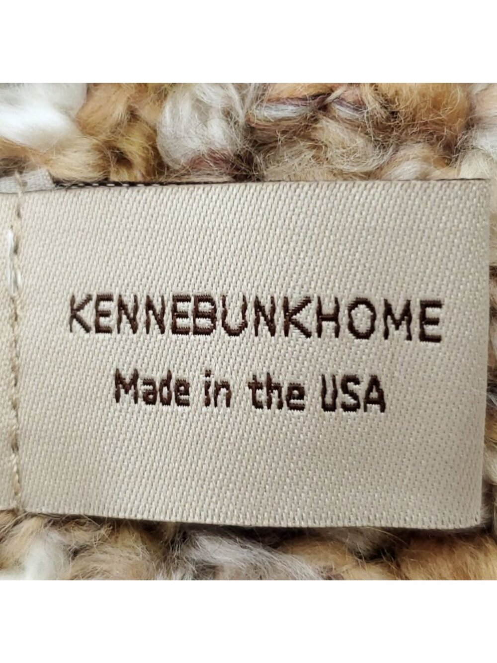 Kennebunk Home Womens Scarf Fringe Tan Pink Bedford Cottage Stria - Picture 5 of 5